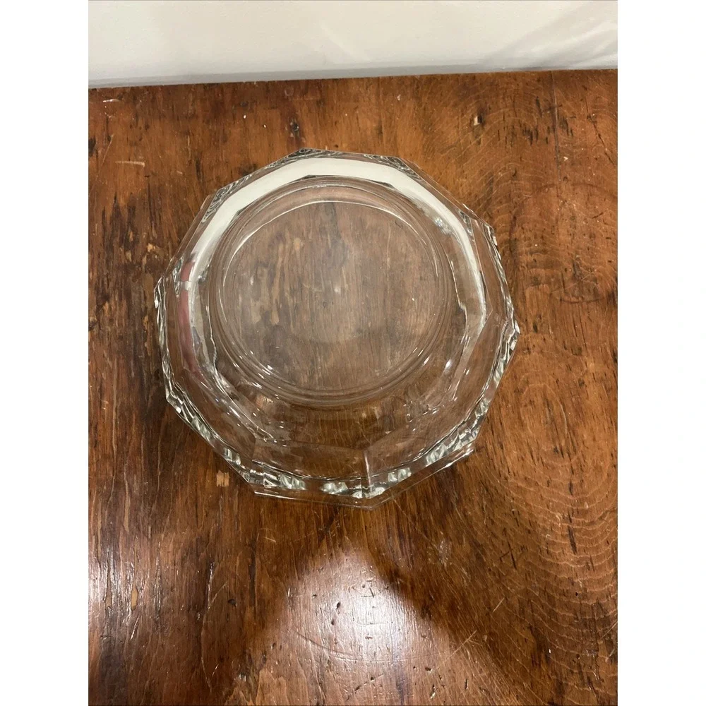 Italian‎ vintage Crystal faceted optic bowl 9